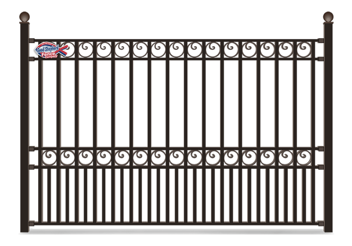 Decorative aluminum fence with custom designs in Indianapolis Indiana