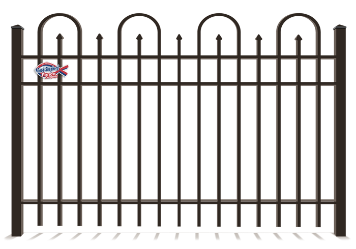 Decorative looped picket aluminum fencing in Indianapolis Indiana