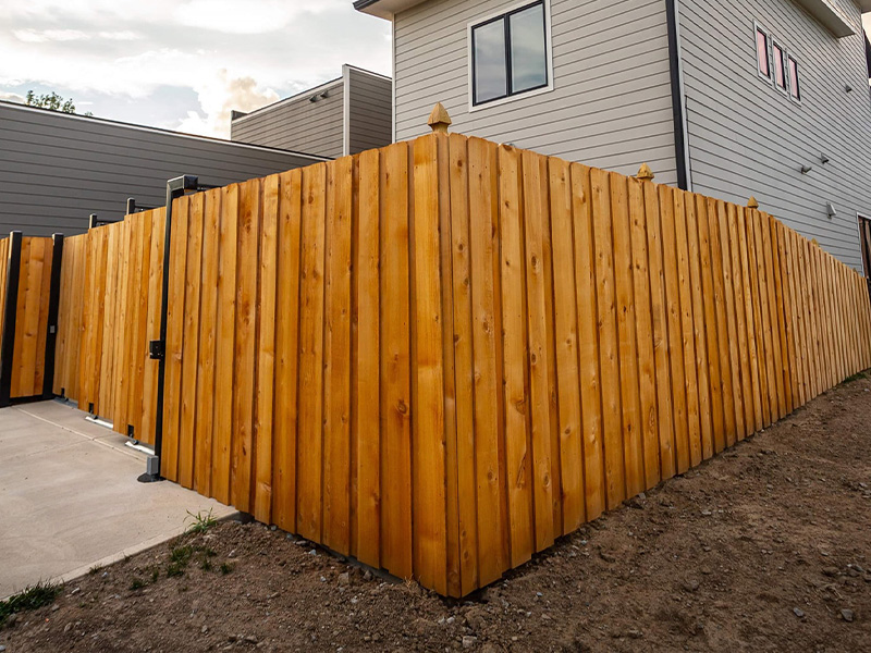 Board on board wood fencing in Indianapolis Indiana