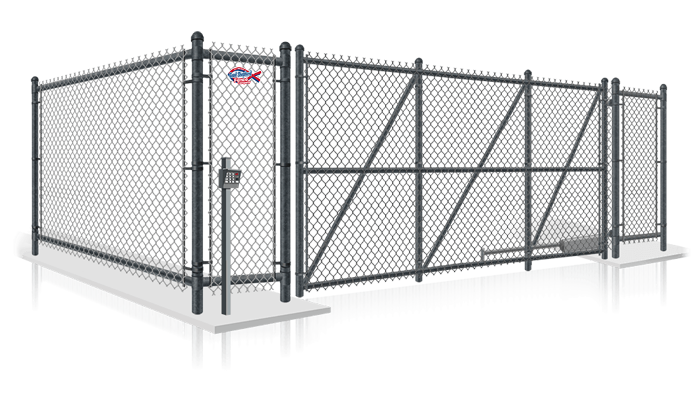 Black PVC Chain Link Swing Gate Contractor in Indianapolis Indiana