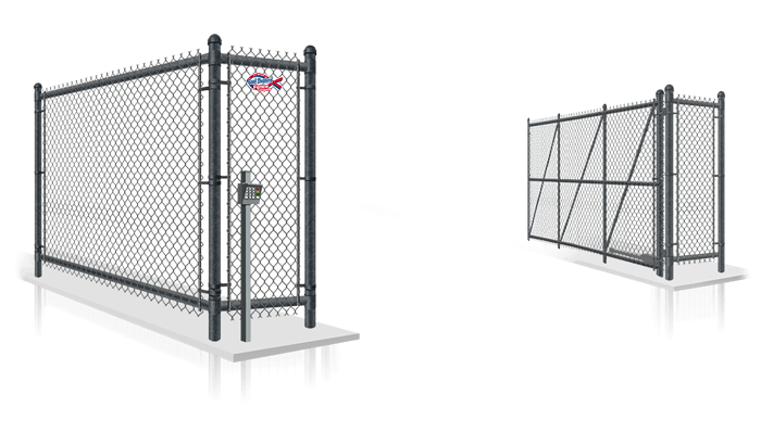 Commercial Black PVC Chain Link Swing Gate Company in Indiana
